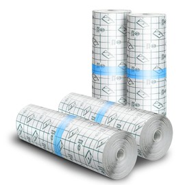 Tattoo Aftercare Waterproof Bandages, 6" x 4.4 Yard Tattoo Cover Up Tape, Tattoo Supplies Second Skin Transparent Film Healing Protective Clear Sterile and Safe Bandages 4 Rolls (6" x 1.1 Yard/Roll)