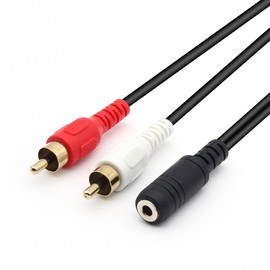 3.5mm to RCA Audio Cable,Gold Plated 3.5mm Female to 2RCA Male Stereo Y Splitter Audio Cable for Smartphones,MP3, Tablets,Speakers,Home Theater (3.5mm Female to 2RCA 30cm)