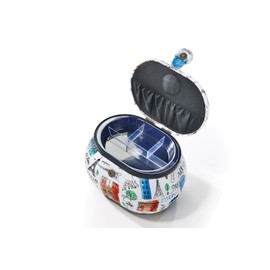 Kobolo Sewing Box Sewing Basket Sewing Box Plastic Textile White Colourful 28 x 21 x 19 cm