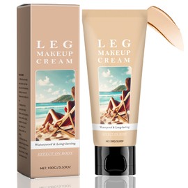 Leg Makeup, Self-tanning Lotion, Body Coverage Perfector for Tattoo, Vein, Scar, Tinted Moisturiser Body Concealer Instant Fake Tan Cream, Light Waterproof No Transfer, Natural Tan Glow, White 100g