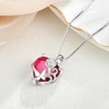 YL Heart Necklace 925 Sterling Silver Pink Butterfly Pendant Chain