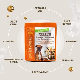 SPA SYNERGY Dead Sea Mud Scrub for Dog with Natural Mineral & Vitamin-E, Dog Mud Scrub, Heavenly Perfumed, Hair Softener, Skin Soothing, Softening, Moisturizing. (Shea Butter)