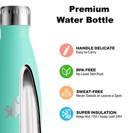 Stainless Steel Water Bottle, 0 75 Litres, BPA-Free, Thermos Flask, Double-Walled Vacuum Insulated, Leak-Proof, Sports Water Bottle for School, Camping, Travel
