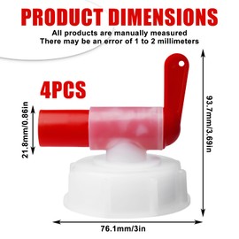 Set of 4 Outlet Taps, Dosing Tap, DIN61 mm Canister Tap, Pouring Tap, Outlet Tap Canister, Canister Tap for Transferring, Filling Dosing
