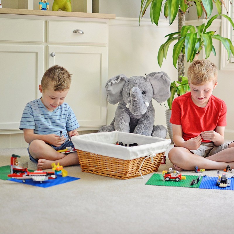 Creative QT Toy Building Blocks Stackable Baseplates, Blue and Green,