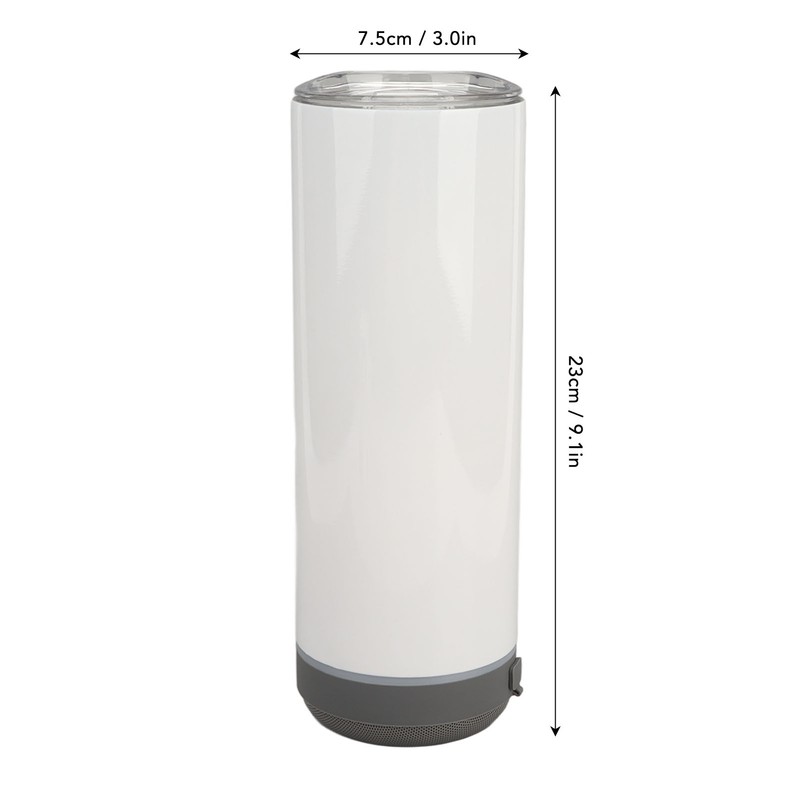 Sublimation Tumblers 20oz Straight Detachable Bluetooth Speaker Tumblers Portable Insulated