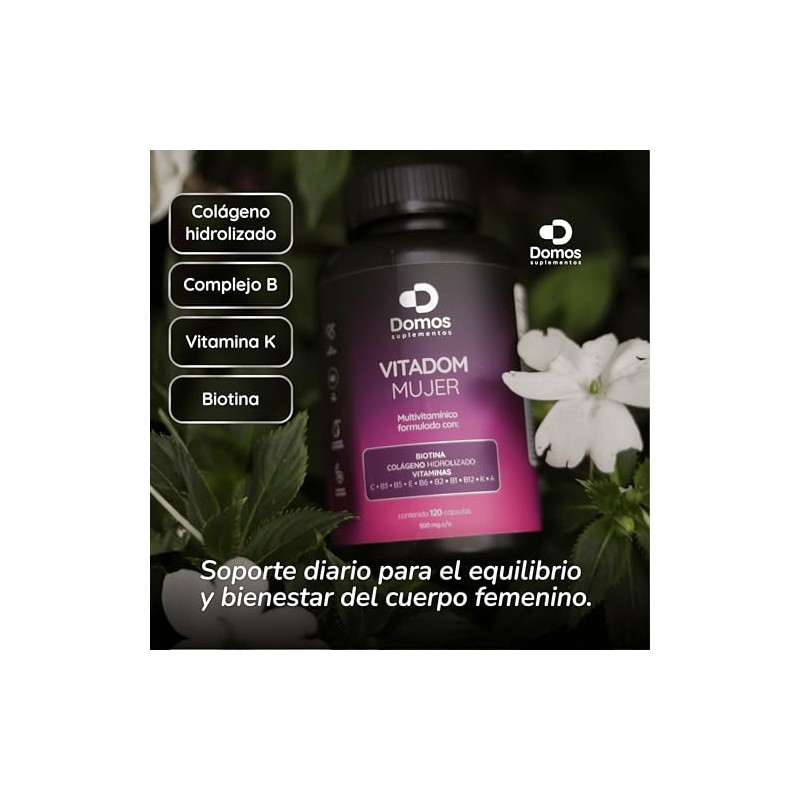 Suplementos Domos - VitaDom Multivitaminico para mujer - 120 Cápsulas