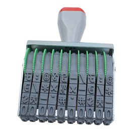 Sello de fecha con números de goma LINSHI, multifuncional, símbolo creativo, sellos de oficina, negocios, gris negro