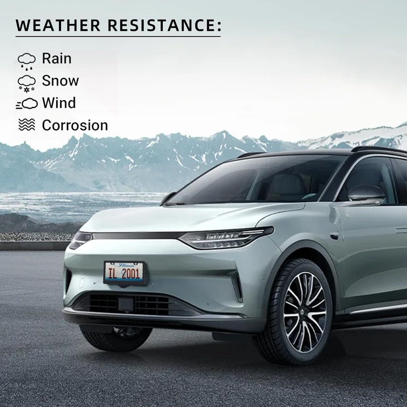 EWBN Carbon Fiber License Plate Frame,2 Pack Black License Plate