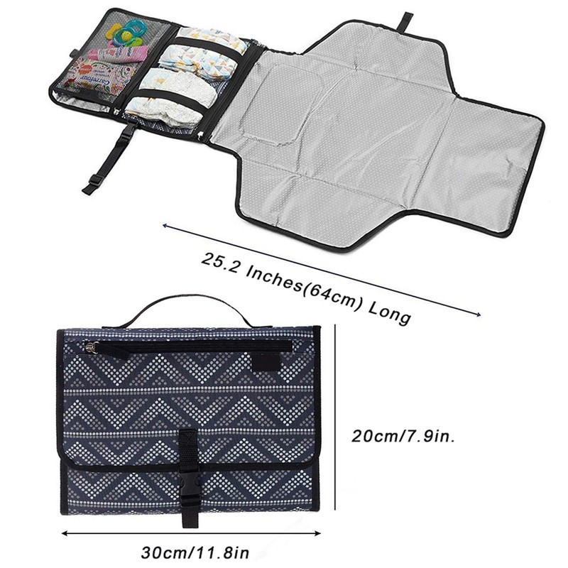 Baby Diaper Changing Pad Multi Pockets Diaper Changing Mat Portable