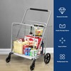 DORTALA Folding Shopping Cart, 330 lbs Capacity, Jumbo Double Basket