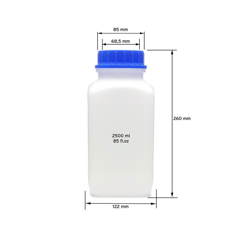 Octopus 3x 2500 ml wide mouth bottles with screw top,