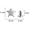 100 Sets 12MM Silver Star Rivets for Leather Star Rivet