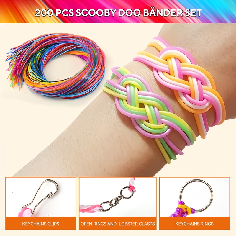 295 PCS Scoobies Strings Kit, Scoubidou Strings, Plastic Lacing Cord