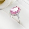 Wenbin Women Fashion 925 Silver Oval Cut Pink Topaz Gemstone