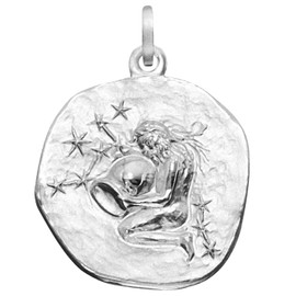 trendor Aquarius Zodiac Sign 925 Silver 20 mm Pendant Zodiac Sign for Women, Men and Children, 08453-02, Sterling Silver, No Gemstone