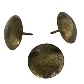 DecotacksÂ® Large Antique Brass Finish Upholstery Nails/Tacks 1 Inch - 50 Pcs [Antique Brass Finish] DX0525AB