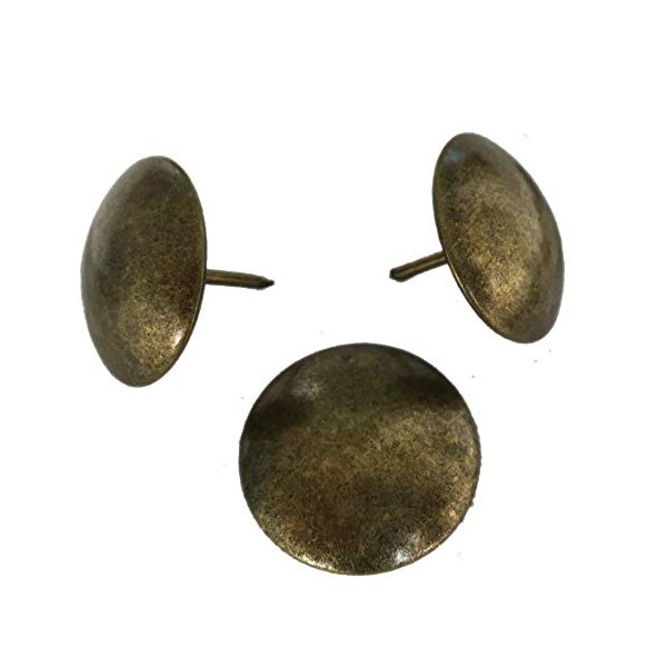 DecotacksÂ® Large Antique Brass Finish Upholstery Nails/Tacks 1 Inch -
