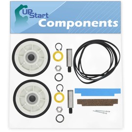 2 12001541 Drum Support Roller Kit & 2 306508 Bearing Kit & 1 312959 Belt Replacement for Maytag DE510 Dryer - Compatible with 303373 Drum Roller Wheel & 306508 Tumbler Bearing Kit & WPY312959 Belt