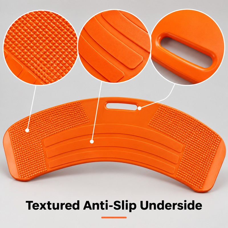 Curved Patient Transfer Board with Anti-Slip Back, Hand Grip and
