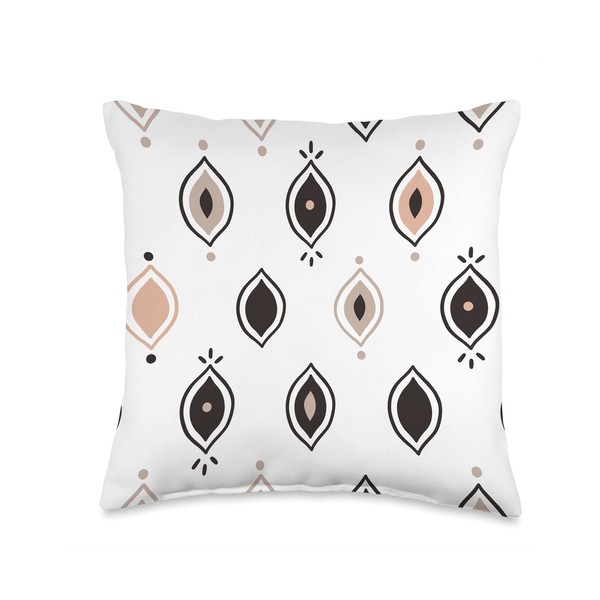 Abstract Pattern in Black & Beige on White AEY318 Throw