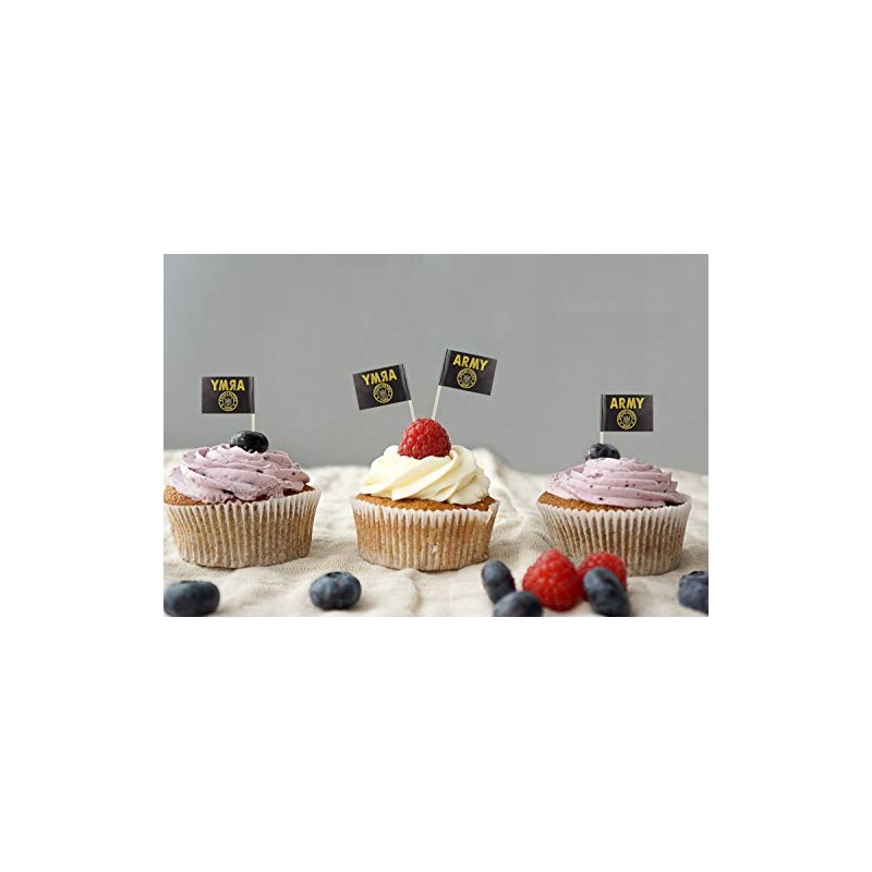 JBCD US Army Flag Gold Crest Toothpick Flag Mini Small