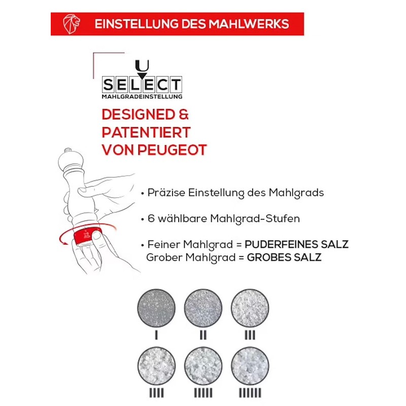 PEUGEOT Paris u'Select 23737 Manual Salt Mill / Height 22