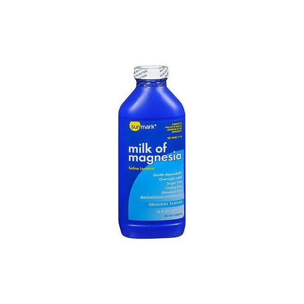 Sunmark Milk of Magnesia Original Flavor - 16 oz, Pack of 5