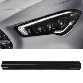 12" x 48" Car Light Tint Film, Black Self Adhesive Car Headlight Tint Wrap Film, Vinyl Tinted Color Sticker Sheet Roll for Car Headlight, Brake Light, Tail Light, Fog Light (Black)