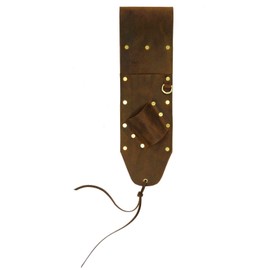 Brown Leather Sheath for PinPointer and Digging Tool Left Sided