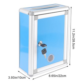 Zerodeko Mounted-Suggestion-Comment-Donation Metal Lock Box Wall Mounted Metal Box with Lock Ballot Box with Slot Safe Lock Box Key Drop Box for Voting Charity Contest