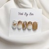 [Handmade Nail Tips] Autumn Bear Nails - Short Oval /