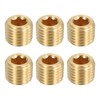 uxcell 6Pcs Brass Pipe Plug Fitting, 1/16" NPT Male Hex