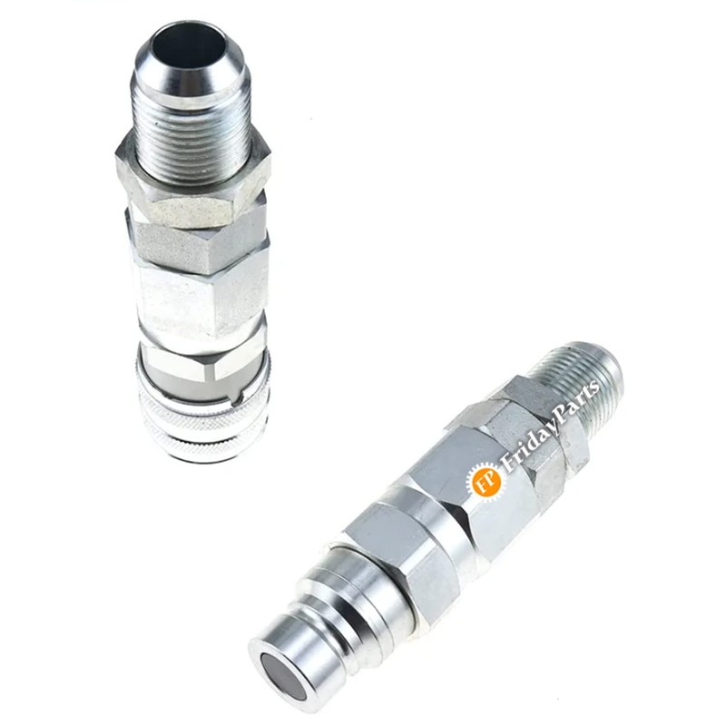 FridayParts #12 JIC Flat Face Hydraulic Quick Connect Coupler Compatible