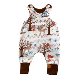 Strampler Spieler Boho weiß braun Fuchs Waldtiere (56)