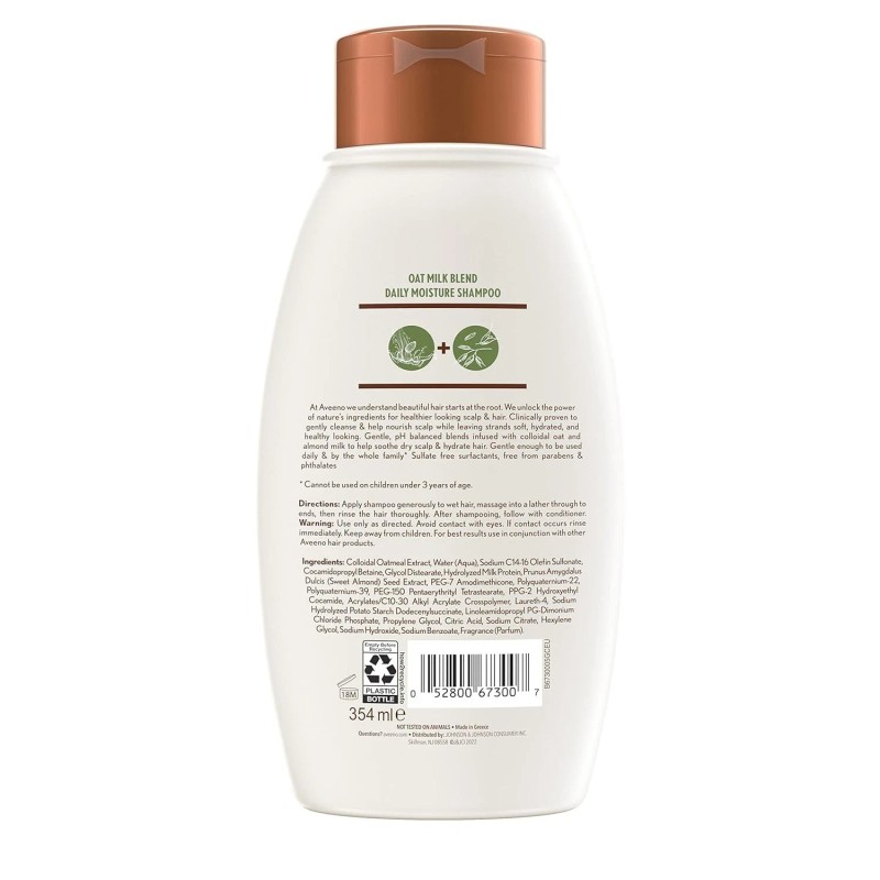 Aveeno Oat Milk Shampoo 12oz – Sulfate-Free Farm-Fresh Scalp Soothing