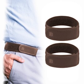 BeltBro Titan Brown 2-Large No Buckle Elastic Belt For Men — Fits 1.5 Inch Belt Loops, Comfortable and Easy To Use