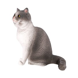 BIUDECO Adorable Cat Figurine Lifelike Desktop Cat Statue for Home Decor Creative Kitten Adornment Unique Educational