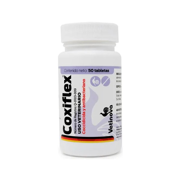 Coxiflex Alimento Coccidias Antibacteriano 50 Tabletas Aves