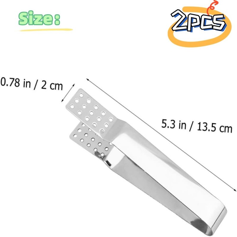 DACUAN Tea Bag Squeezer Tongs, 2Pack Stainless Steel Tong Tea