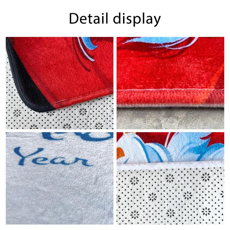 3Pcs Christmas Mat Sets Santa Claus Non Slip Mat Bathroom
