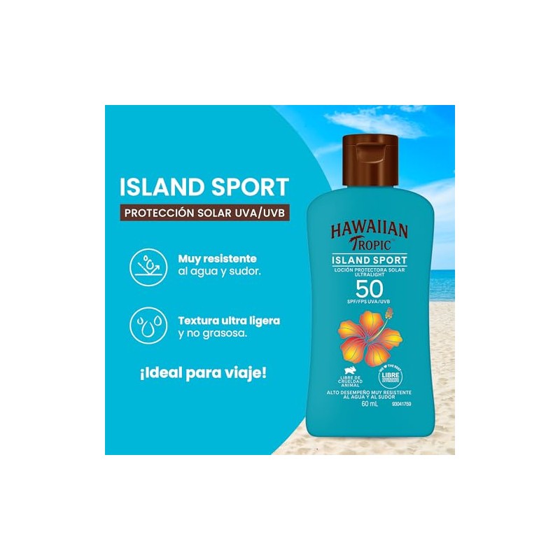 Hawaiian Tropic, Protector Solar Island Sport 50 FPS 60 ml
