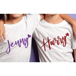 Custom iron on name decal | custom name heat transfer decals | Heat transfer name decals