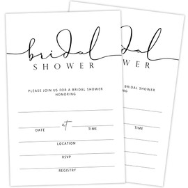 Crocothemis Minimalism Bridal Shower Invitations With Envelopes For New Couples Newlyweds Bride-to-be, Set of 25 Invitations For Bridal Shower Party Favor & Supplies -A07