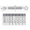 Mecollection 5pcs M8 Stainless Steel 304 Hook & Eye Turnbuckle