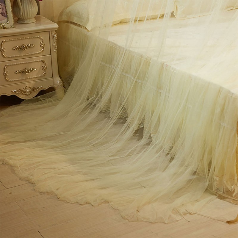 Breathable Round Canopy Lace Princess Style Mosquito Net Bed Curtain