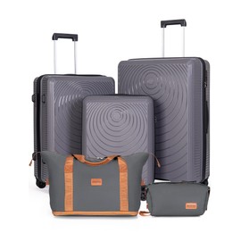 CONCEPTEN Luggage Sets 5 Piece, Suitcases with Wheels, Hardshell Suitcase Set, PP Carry on Luggage Set with TSA Lock, Travel Luggage