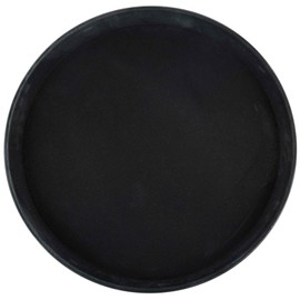 Winco Round Fiberglass Tray with Non-Slip Surface, 14-Inch, Black