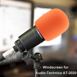 LEFXMOPHY Orange AT2020 Pop Filter, Windscreen for Audio-Technica AT-2020 AT-2035 AT-2040 AT-2050 ATR2500 ATR2500X AT-4040 Microphones Foam Mic Cover Wind Screen