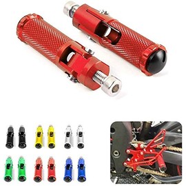Szmsmy Motorcycle CNC Universal Footrest Footrest Folding Foot Peg Rear Set for Honda Kawasaki Ducati Suzuki Yamaha (Red)